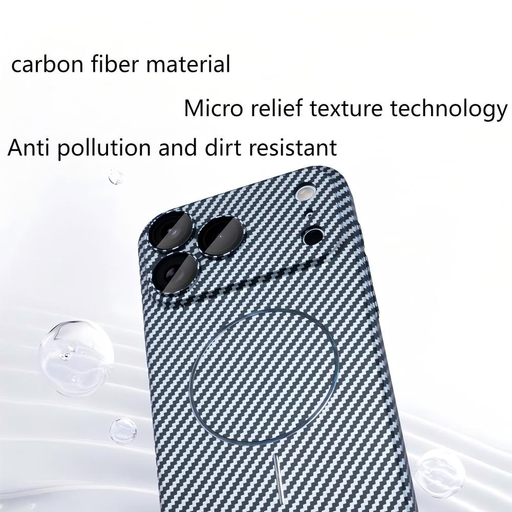 Full Frame Carbon Fiber Kevlar For Magsafe Magnetic Phone Case For iPhone 17 16 15 14 13 12 Plus Pro Max Wireless Charge Cover