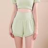 Женские быстросохнущие шорты для бега и йоги с высокой талией и дизайном под двойку