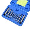 Screw Tap Extractor Set of 10 Broken Head Taps Stripped Screw Remover Kit with Box, High Speed Steel Extractor Tap Drill Set