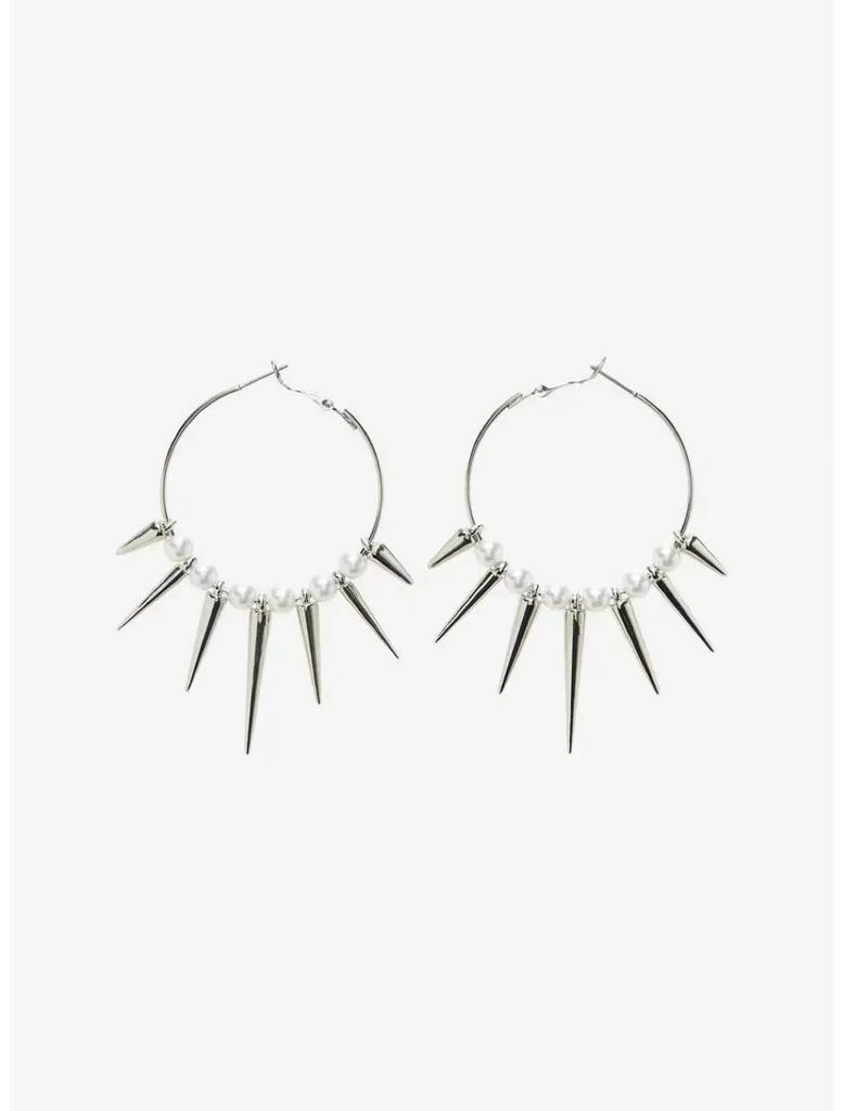 Personality Grunge Rock Accessories Black Rivet Hoop Earrings Cool Hip Hop Earring for Women EgirlPunk Mens Jewelry Fashion Gift