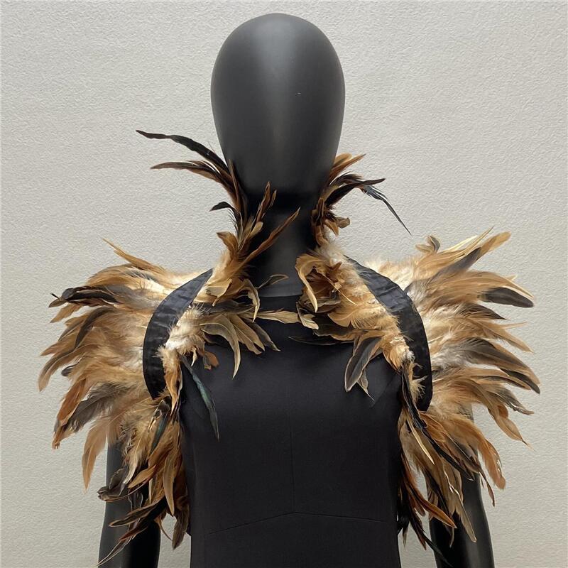 Halloween Cosplay Shawl Natural Feather Shrugs Shawl Luxury Feather Cape