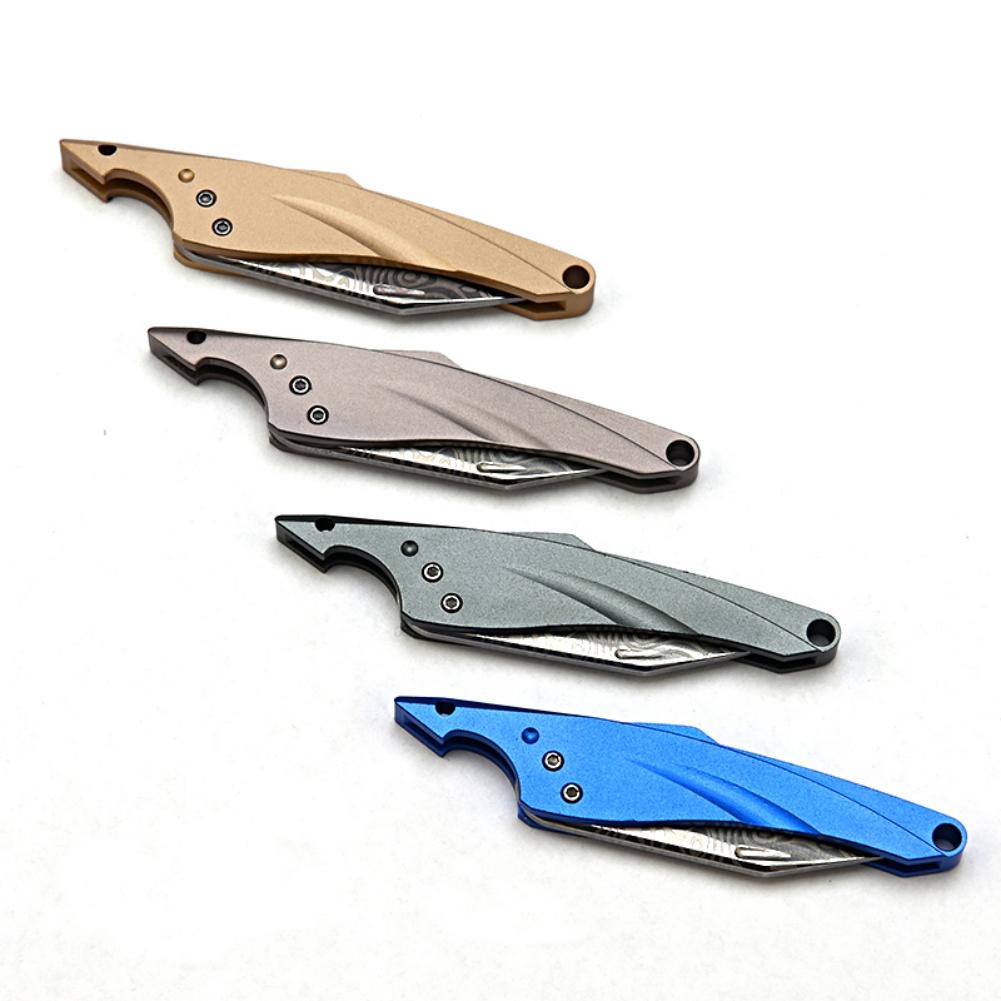 Portable Titanium / Brass / Aluminum Mini Pocket Knife Camping Outdoor Survival Fodiing Knife Keychain EDC Gadgets