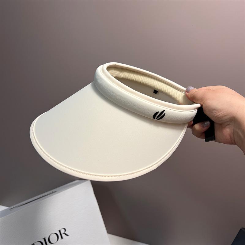 New ice silk empty top sun hat women's fashion versatile sun protection hat summer casual sun protection UV protection short brim