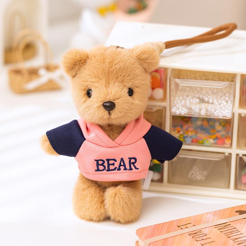 Teddy Hoodie Dress Bear Keychain Plush Toy Stuffed Doll Bag Gift Decoration