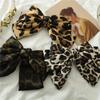 Boutique Cloth Leopard Three Layers Big Bow Hairpin Spring Clip Barrettes Women Girls Hair Accessoriesr Headwear