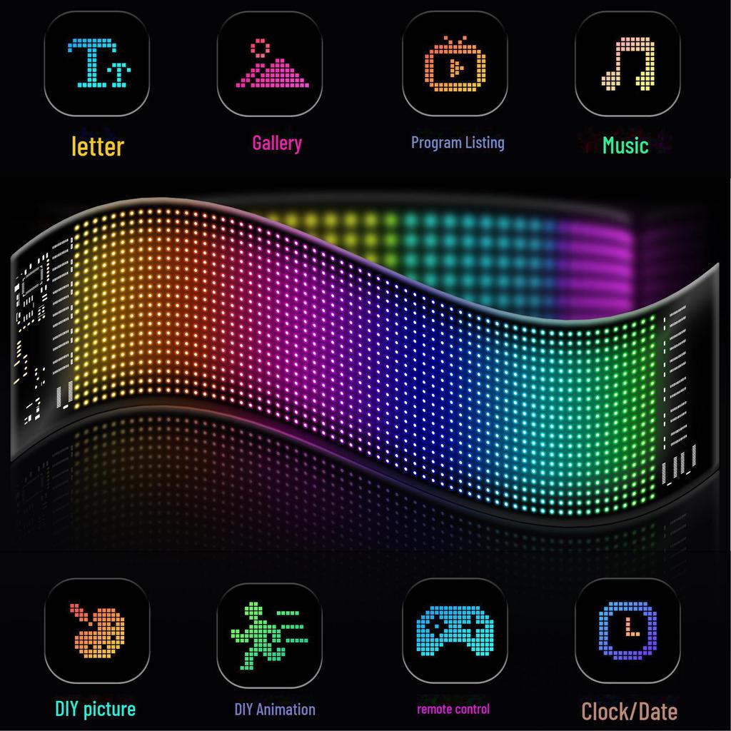 Waterproof Bluetooth LED Display Screen: Interactive Rear Window Expression with Flexible Soft Screen