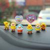6pcs Anime Figure Little Yellow Duck Model Decor Cute Car Mounted Ornaments Auto Interior Dashboard Accessories for Girls Gifts