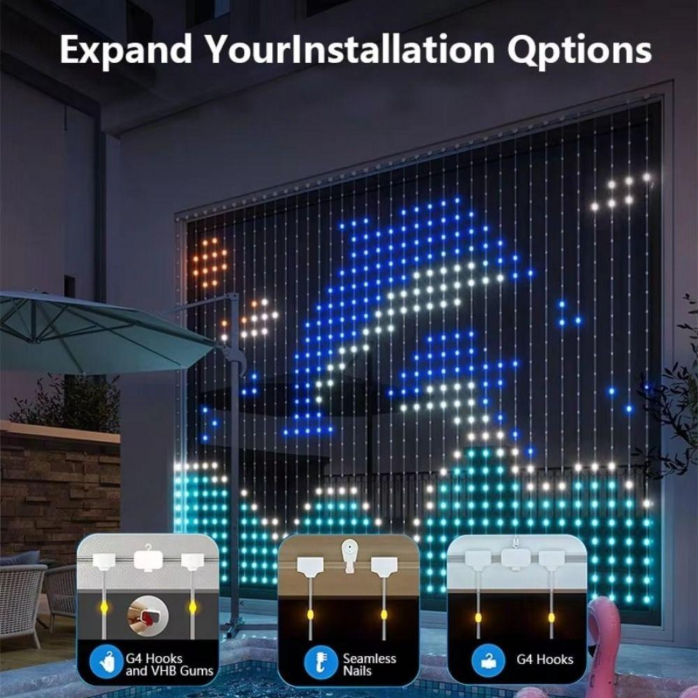 APP Controlled LED Curtain Lights DIY Pattern RGB Pixel Lights Fairy String Lights  Bedroom Decor