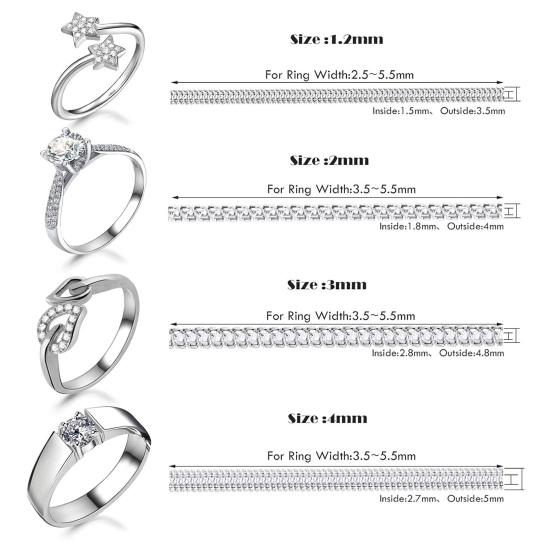 Yousheng 17 Pcs Ring Size Adjusters Loose Rings Invisible Ring Size Reducer Spacer Ring Resizer Plug-in Silicone Spirals Tightener Set with Polish