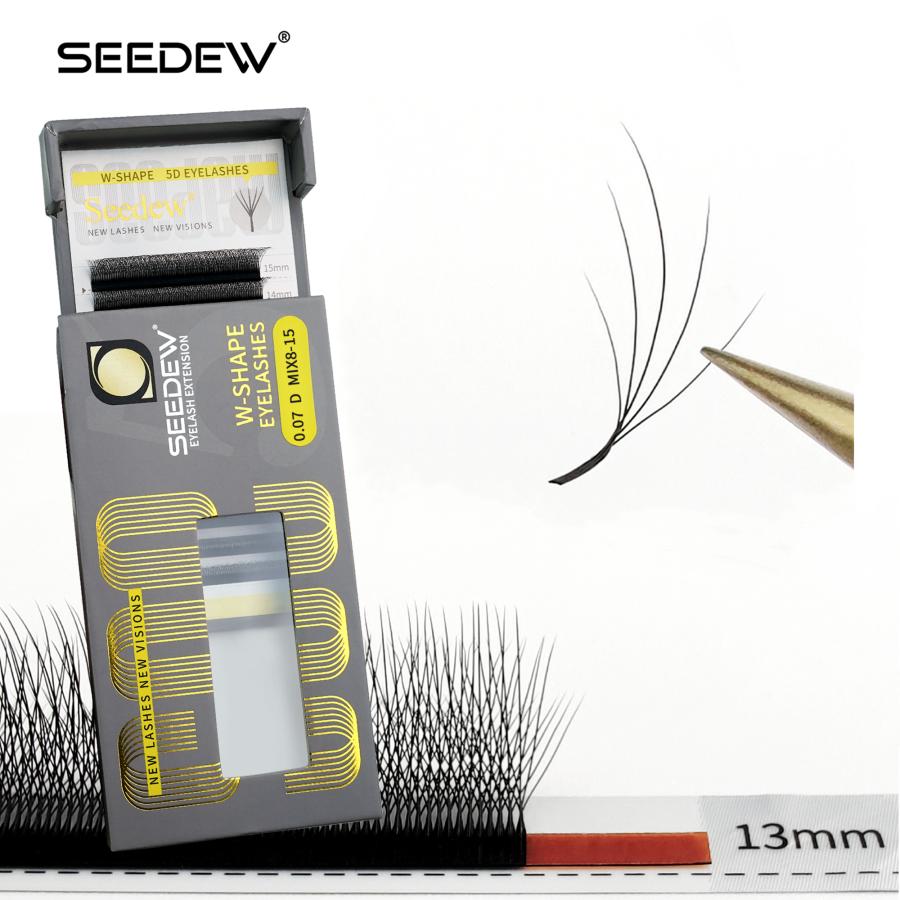 SEEDEW Wispy W Shaped 5D Eyelash Extension Premade Volume Fans False Eyelashes Natural Soft Lashes