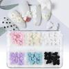 30Pcs/Box White Resin Bow Tie Nail Charms Cute Bowknot Rhinestone Nails Art Decorations Accessories for DIY Korean Manicure Designs