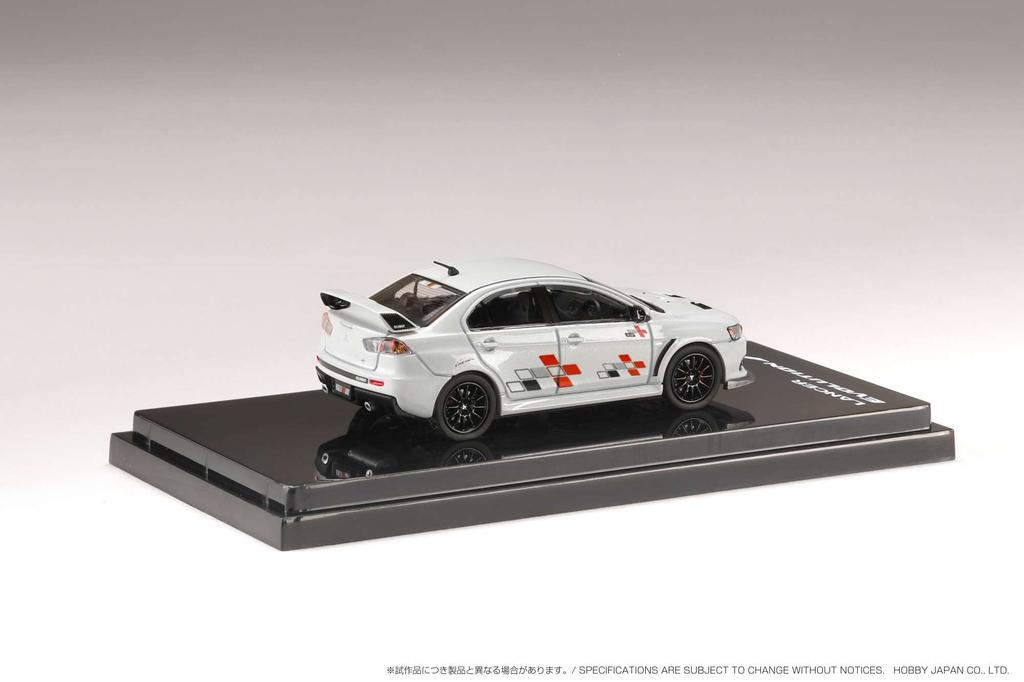 Хобби Япония Mitsubishi Lancer Evolution 10 Ralliart White Pearl 1/64