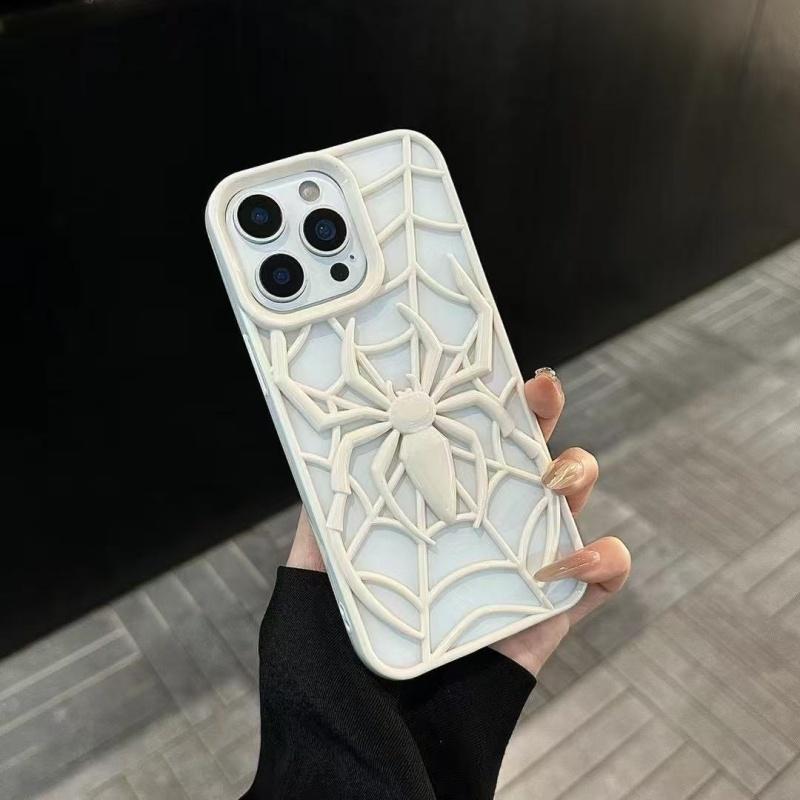 2025 Cool 3D Spider Hollow Dissipate Heat Phone Case For iPhone16 15 14 13 12 11 Pro Max Plus Shockproof Soft Silicone Cover