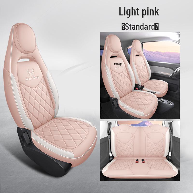 Wuling Mini Full Leather Cartoon Car Seat Cushion - Universal Fit, Four Seasons.