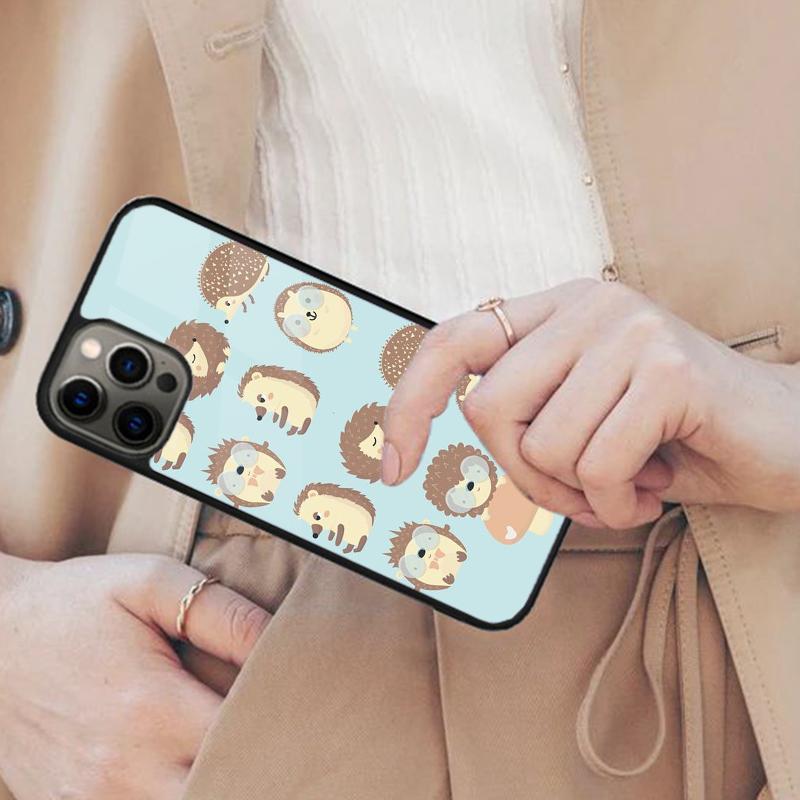 Магнитный чехол для телефона с весенним цветочным принтом и ежиком для APPLE iPhone 17 Air 16 14 13 12 Pro Max 15 Plus Беспроводная зарядка MagSafe Чехол