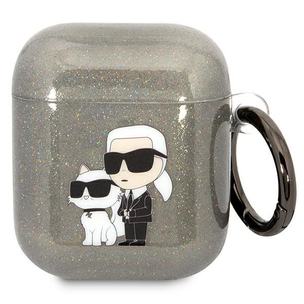 Etui do AirPods 1 Karl Lagerfeld Glitter Karl&Choupette Czarne