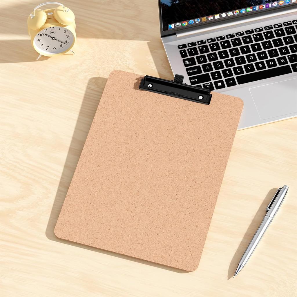 Набор из 2 деревянных планшетов с держателем для ручки, размер Letter 9 x 12,5'' для класса, студентов, детей, твердый планшет 8,5 x 11'' с низкопрофильным черным зажимом