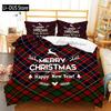 Navidad Plaid Merry Christmas Tree Пододеяльник Twin King Festival Santa Deer Комплект постельного белья из полиэстера Одеяло для взрослых Домашний декор