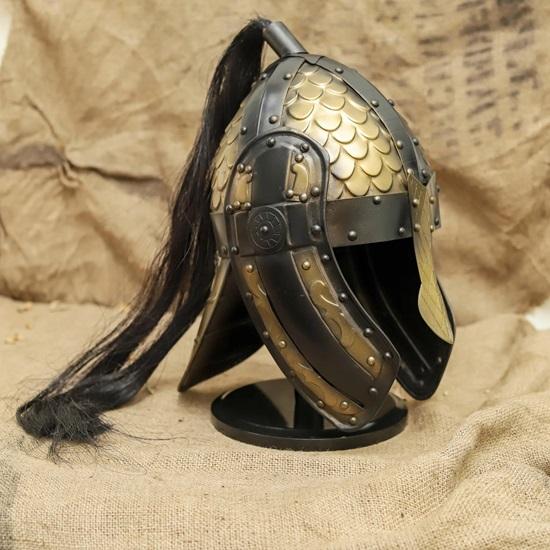 Samurai Helmet With Stand Japanese Kabuto Replica Handmade Warrior Armor LARP Cosplay Reconstruction