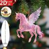 2D Акриловые Рождественские Подвески Зодиакальная Лошадь Подвески на Елку Подвеска-Шарм для Зеркала Заднего Вида Автомобиля Украшения для Вечеринки Новогодние Украшения