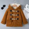 Boys and Girls Autumn Winter Solid Color Cotton Thick Kids Coat with Hooded
