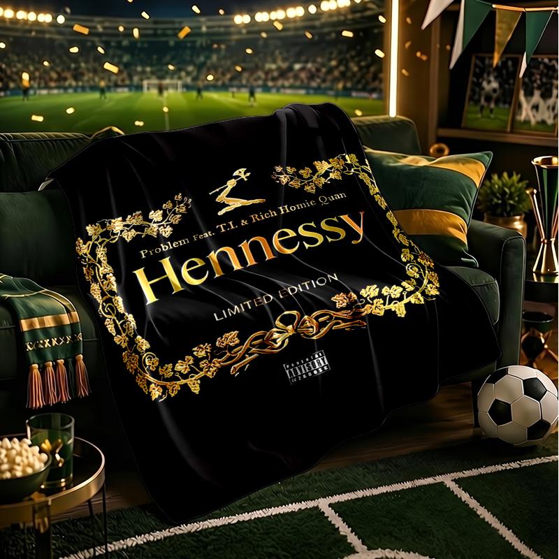Плед Hennessy XO из фланели для дивана, для дома, кемпинга, гостиной, офиса, кресла и кровати. Мягкий подарок на день рождения