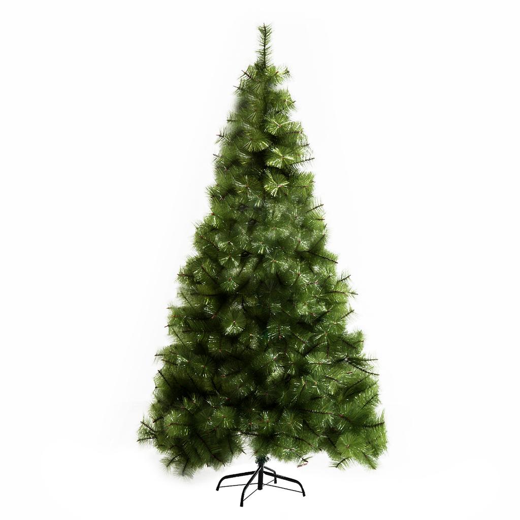 Artificial Christmas Tree 210 cm Green with Silver Accents and Metal Stand