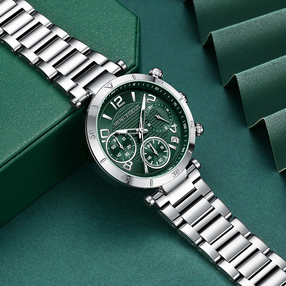 MINI FOCUS Elegant Ladies Watches Top Brand Luxury Date Display Fashion Quartz Watch for Women Stainless Steel Strap Clock 0489L