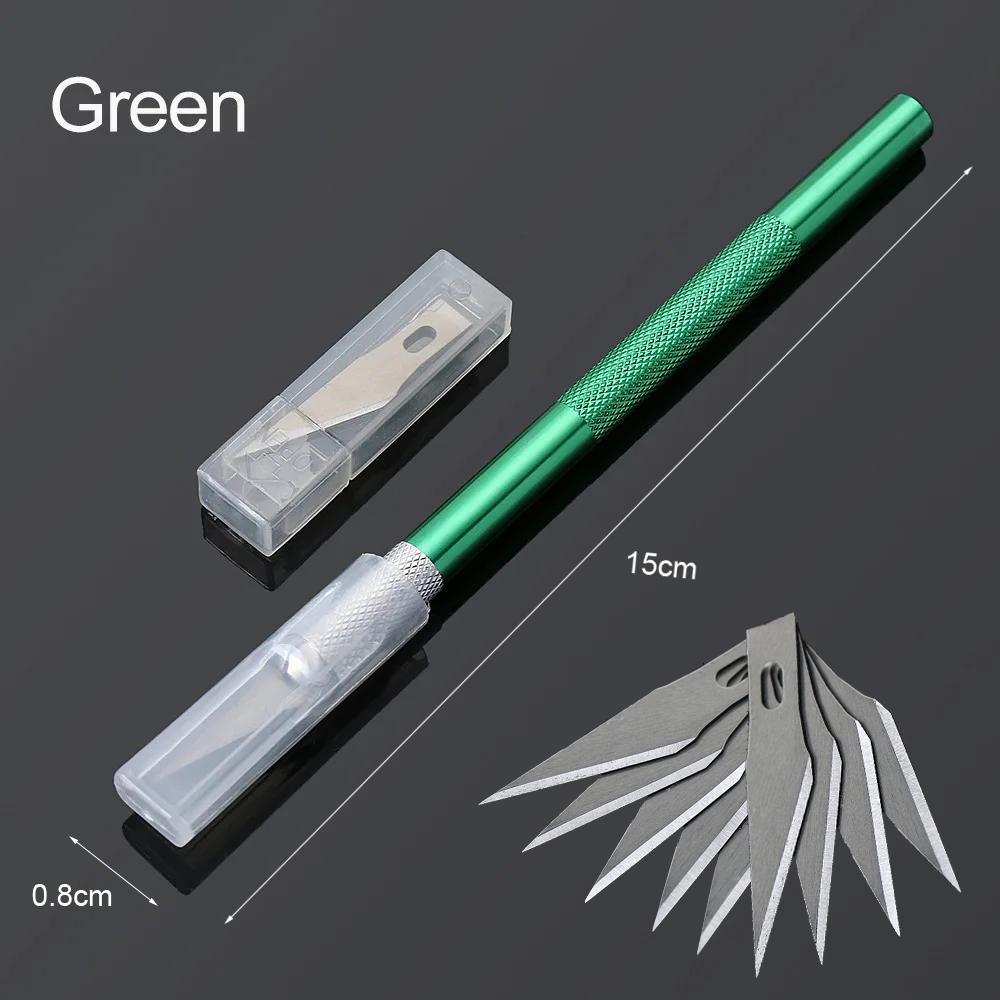 WIKHOSTAR Нож для резьбы по тесту, нескользящая ручка с лезвием 10 шт., скальпель, гравировальный резак, нож для резьбы по скульптуре, кондитерская выпечка