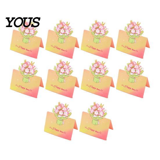 Best Wishes Note Card 10Pcs 3D Bouquet Greeting Card, Thank You Set Folding Floral for Mother's Day Father's Birthday