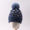 European and American fashion leopard print crimped knitted hat outdoor hairball hat warm and piled thickened autumn and winter wool hat