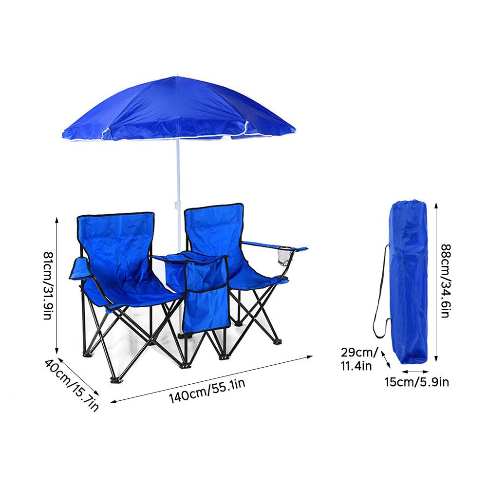 Складной стул, складной портативный стул для кемпинга, пляжа, лужайки и навеса, мешок для льда для двоих