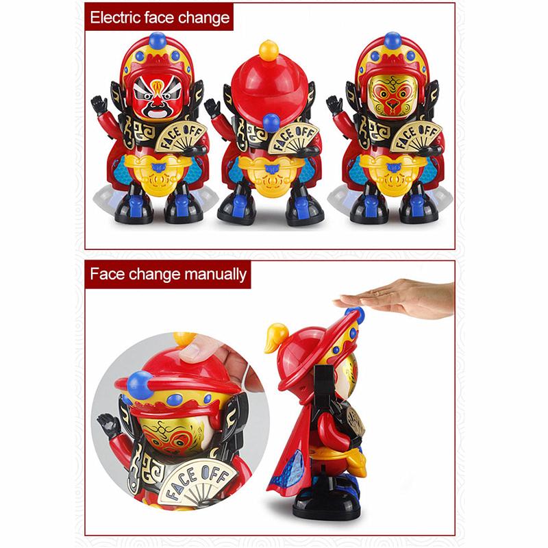 Автоматически конвертировать Пекинскую оперу, меняющую лицо, танцующего робота, светящуюся музыкальную игрушку-робота