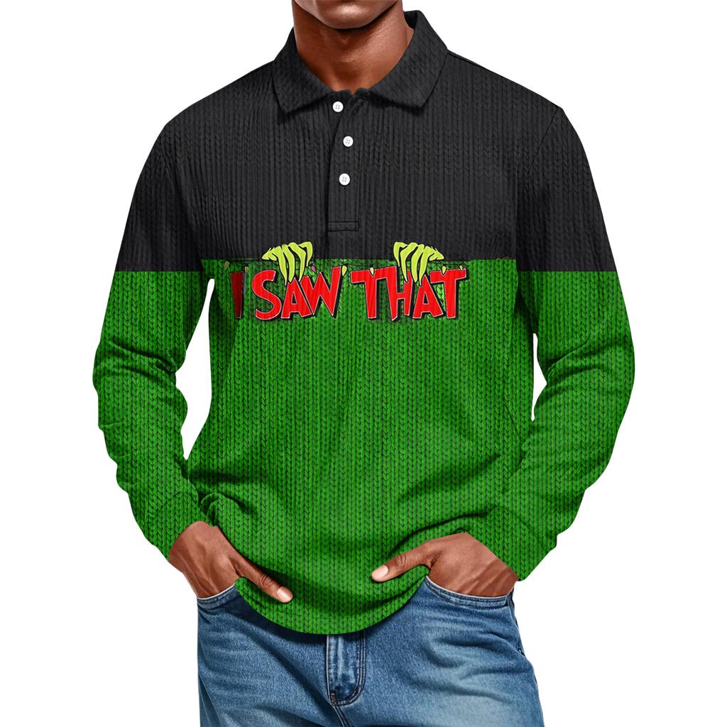 Men's Casual Style Solid Color Loose Shirt Long-sleeved Top