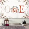 Birthday photo background banner - Floral rainbow arch design, multi-functional 2D fabric