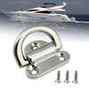 2 Pieces Folding Pad Eye D Ring Steel Tie Down Smooth Easy to Install with Screws Sturdy Deck Lashing Ring for Trailer Truck