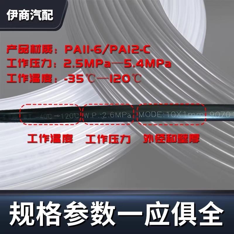 High Pressure Nylon Gas Diesel Pipes Corrosion Resistant PA11 Hard Tube 1M