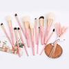 Makeup Brush Set with Cosmetic Premium Fiber Makeup Brush Includes Concealer Eyeshadow Foundation and More for Everyday Use 12-Piece Pouch, Bristles,