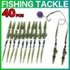40 шт. комплект аксессуаров для ловли карпа, зажим для поводка, быстросменный поворотный хвост, резиновые безопасные зажимы для поводка, рукав для предотвращения запутывания, карповая установка, терминал, рыболовные снасти