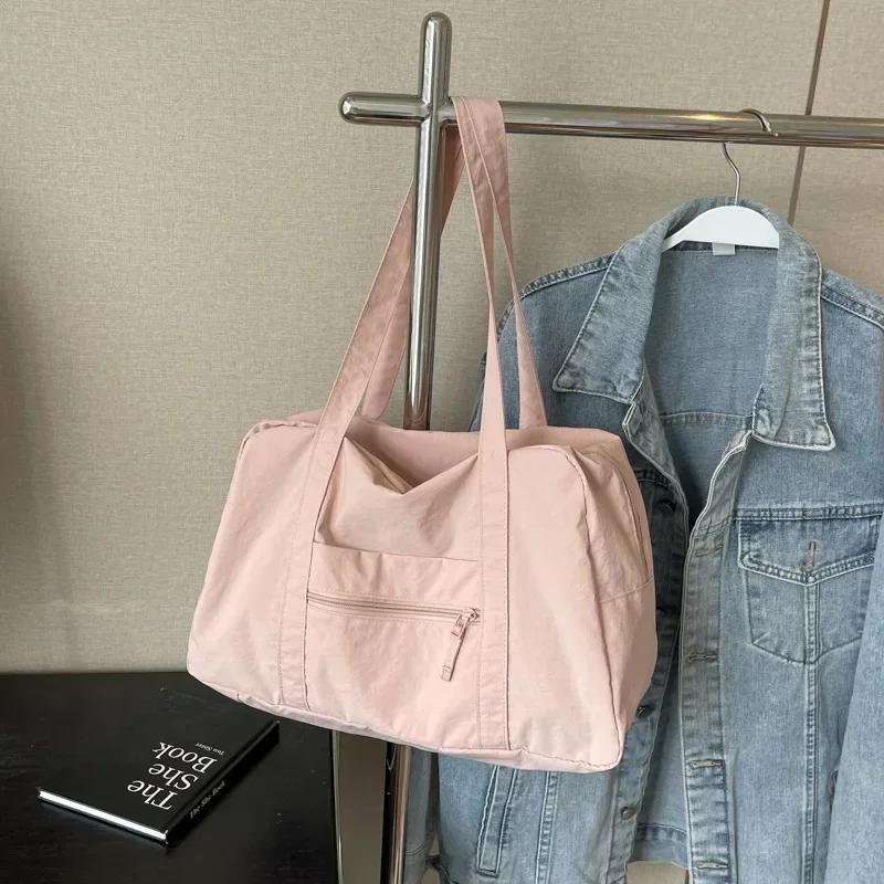Casual Large Capaci Nylon Cloth Bag Women Fashion Commuter Shoulder Bag Short-Distance Travel Bag Fitness Bags