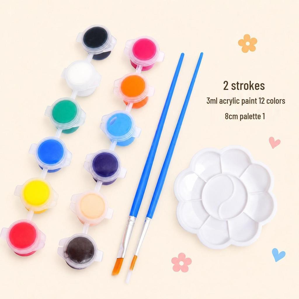 Hand-painted Wooden Graffiti Animal & Vegetable Pendant DIY Kit for Kids – Creative Coloring Gift
