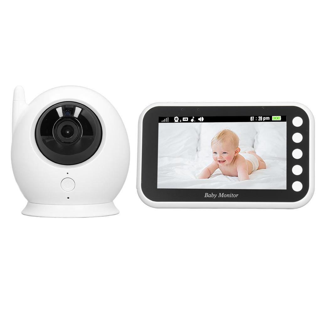 Baby Monitor 360 Degree Rotation 4.3inch LCD Screen 8 Lullabies Infrared Night Vision Two Way Talk
