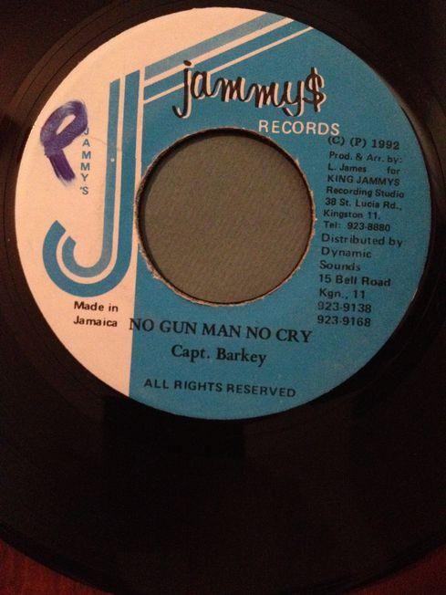 7-дюймовая пластинка CAPTAIN BARKEY No Gun Man No Cry NONE Jammys Records 1992 Ямайка Регги Ска Даб Б/у