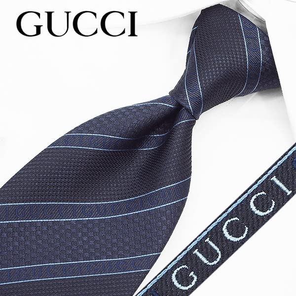 Gucci Фирменный галстук Подарочный галстук с и Сумкой для переноски A30 для и Подарочный набор Лента, Футляр, (REDROSE Оригинал) Темно-синий/Сине-серый (Идеальные подарки, Дни рождения,