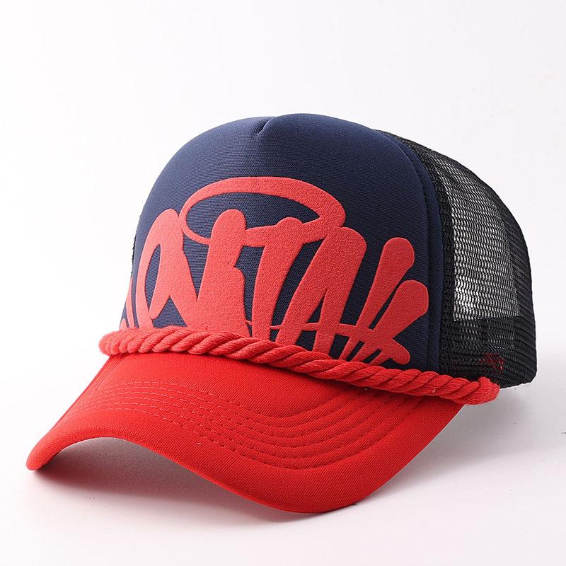 New foam thick rope baseball cap mesh hip hop print truck cap summer hat