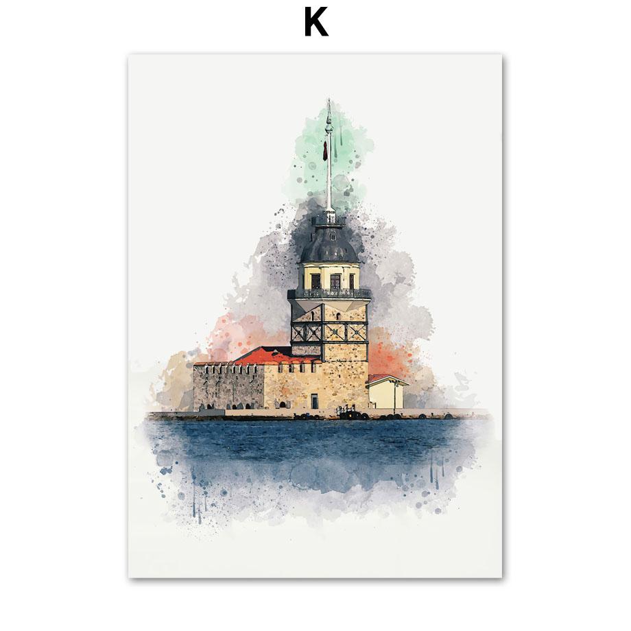 Исламский плакат пейзаж холст печать мечеть Мескид Акса Кааба Набави настенная живопись богемная картина современный домашний декор комнаты