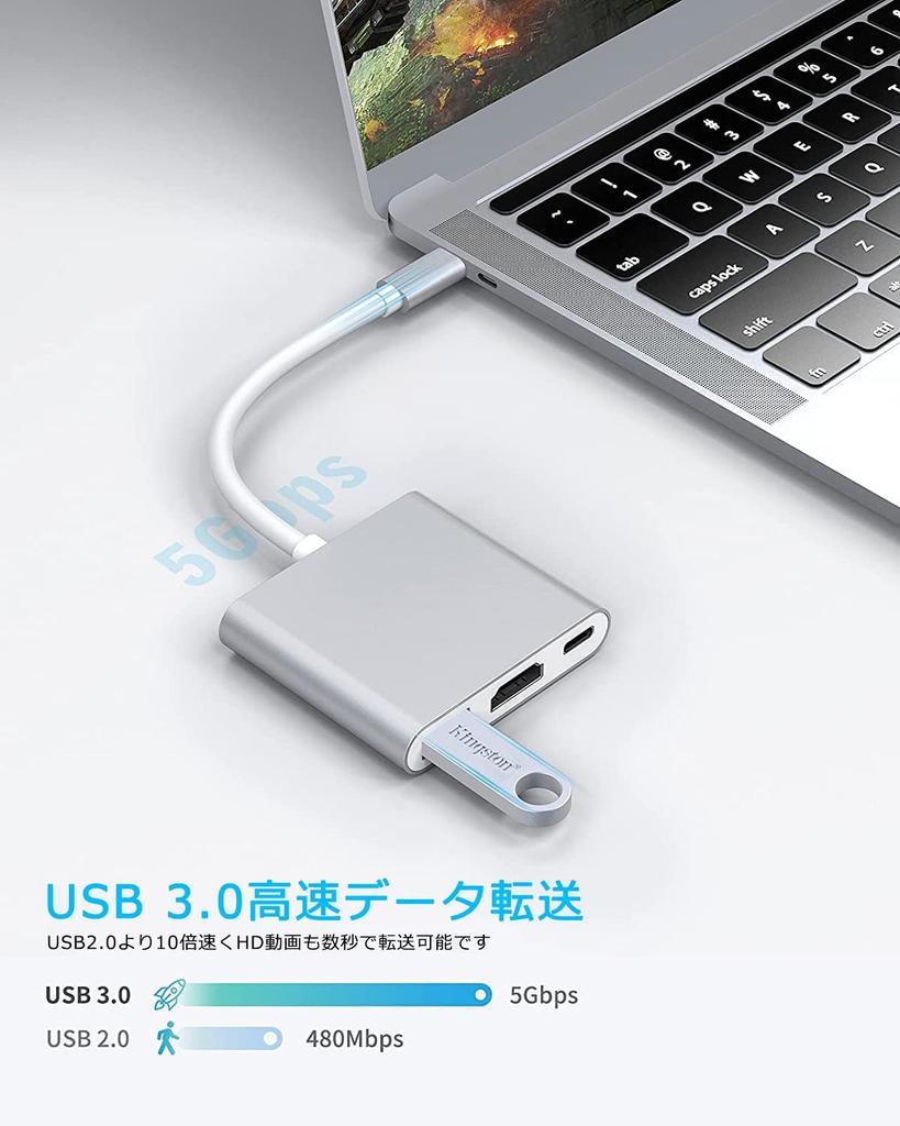 USB Type C To HDMI 3 In 1 USB C Hub Resolution HDMI Port USB Port PD Type C Fast Charging USB Type C Converter Adapter Compatible with Nintendo