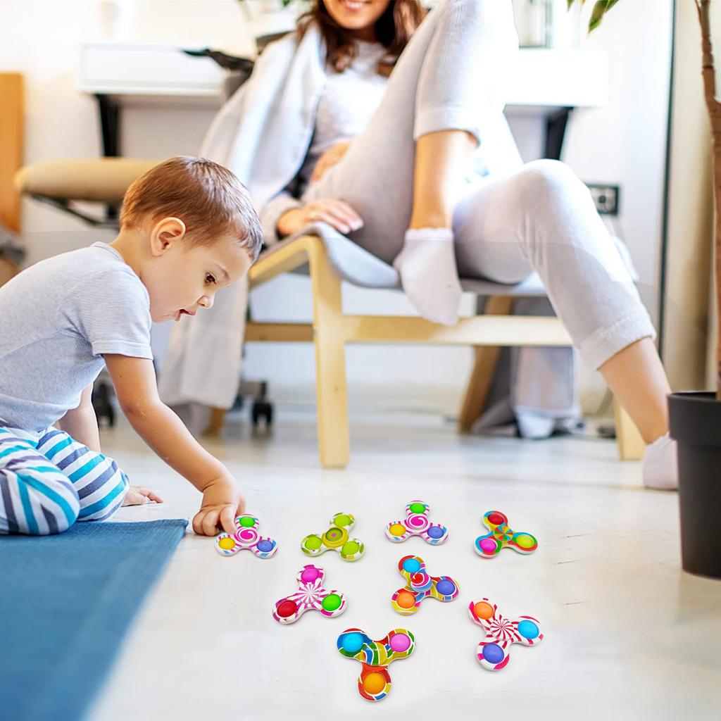 Tie Dye Push Bubble Sensory Toys Hand Spinner Adhd Anxiety Stress Relief Fidget Spinner Gifs For Kids Adult  Juguetes