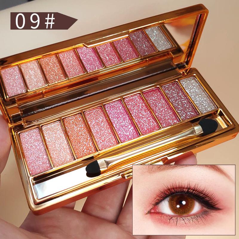 9 Color Eye Shadow Fine Shimmering Pearly Shimmering Super Shimmery Mashed Potato Texture Eye Shadow