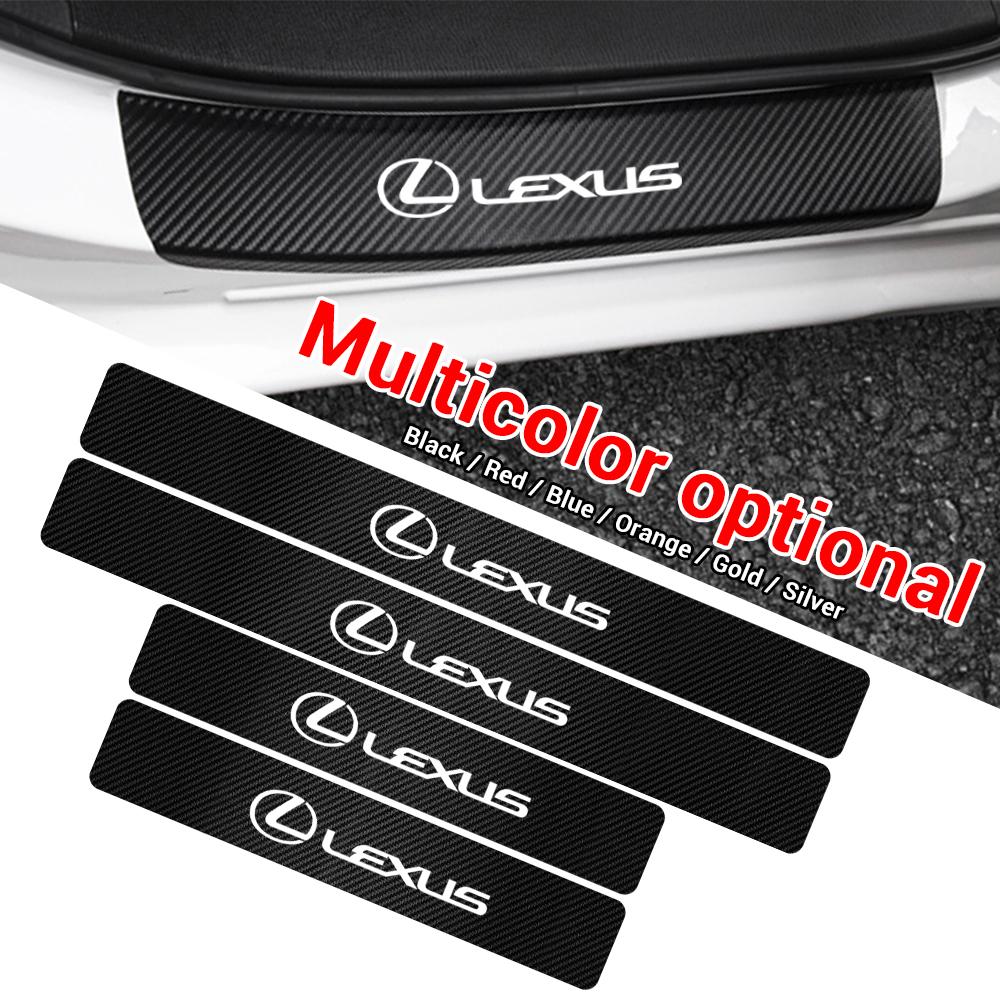 4pcs Carbon Fiber Anti-Scratch Car Door Sill Sticker For Lexus CT200h NX300h RX300 RX330 EX300h F Sport IS RX NX ES LS GS GC GX IT8